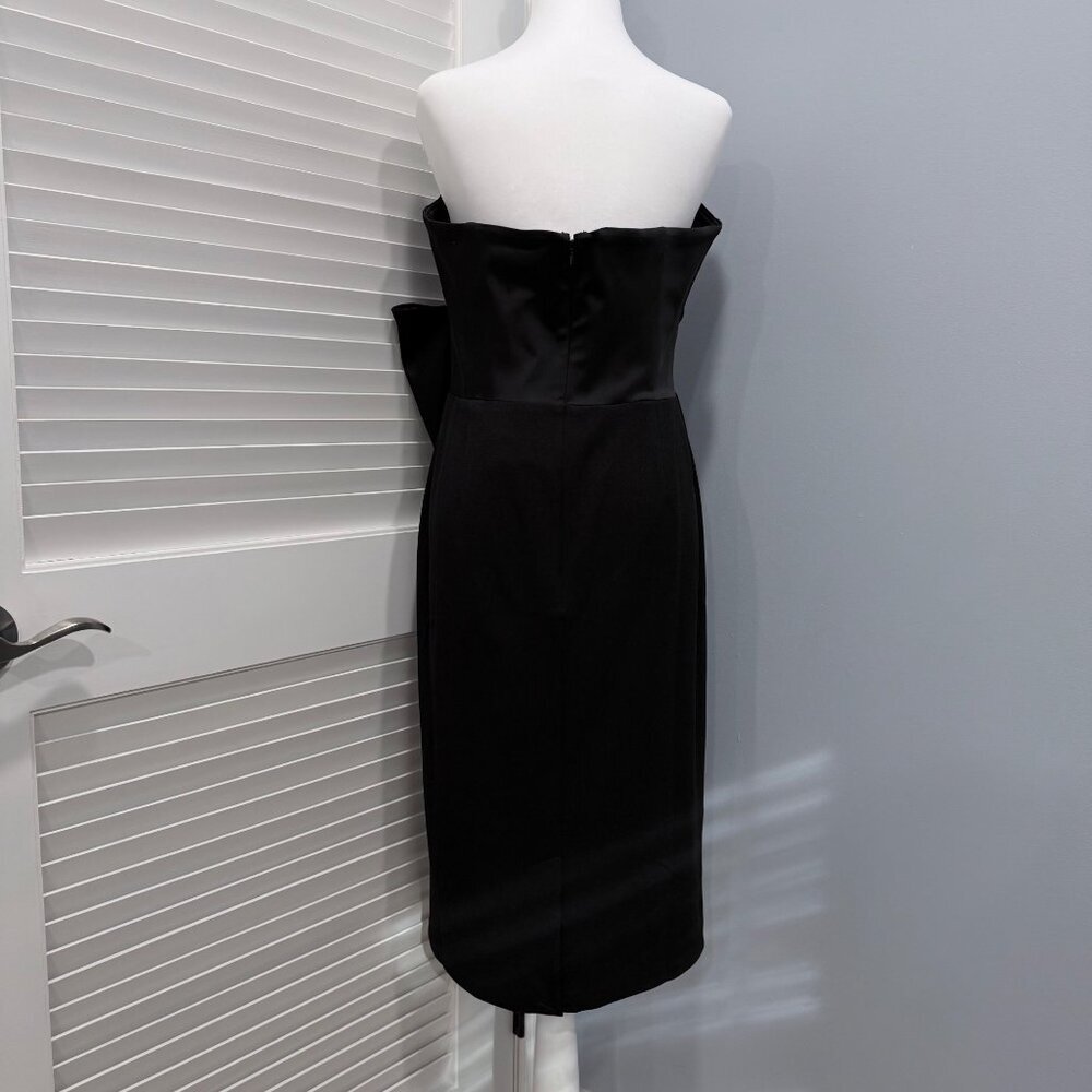 WHBM Black Satin Strapless Bow Dress Size 14 Cocktail Event Party Holiday NEW - Picture 7 of 12